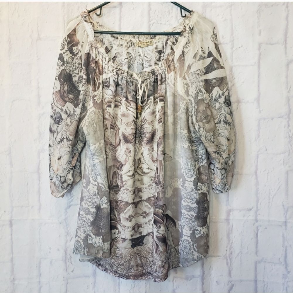 ENERGE WORLD WEAR Peasant Style Lightweight Blouse XL CLEARANCE